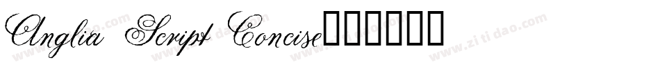 Anglia Script Concise字体转换